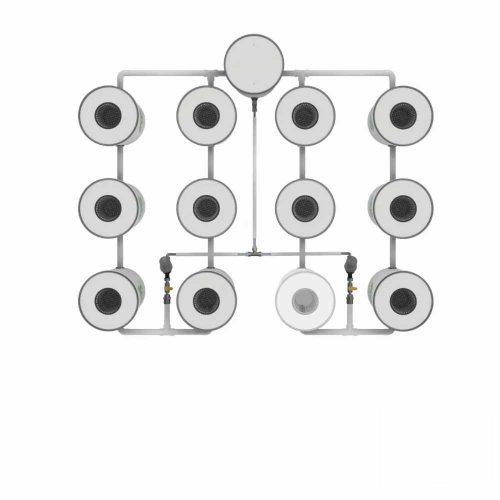 Growrilla RDWC _ 12-Topfe 19L von oben